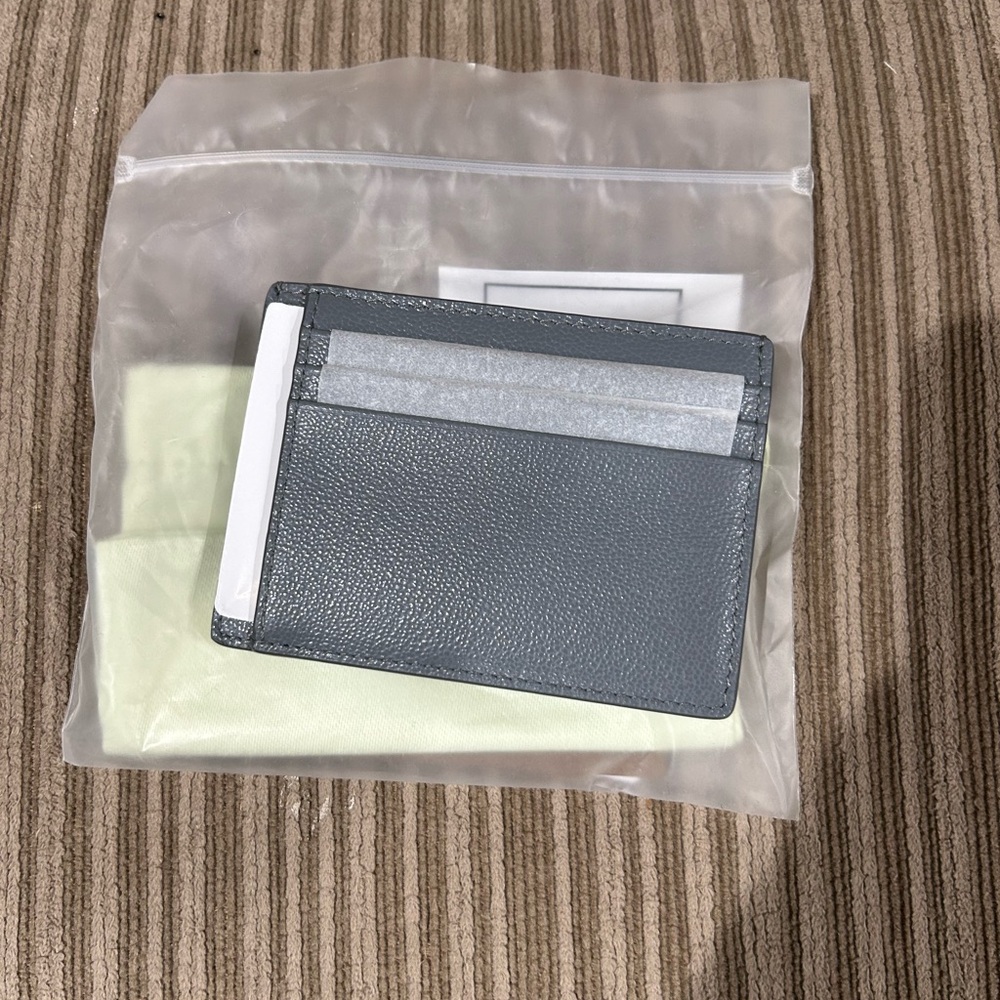 Burberry Gray Leather Card Holder
